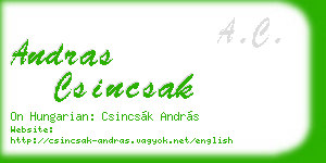 andras csincsak business card